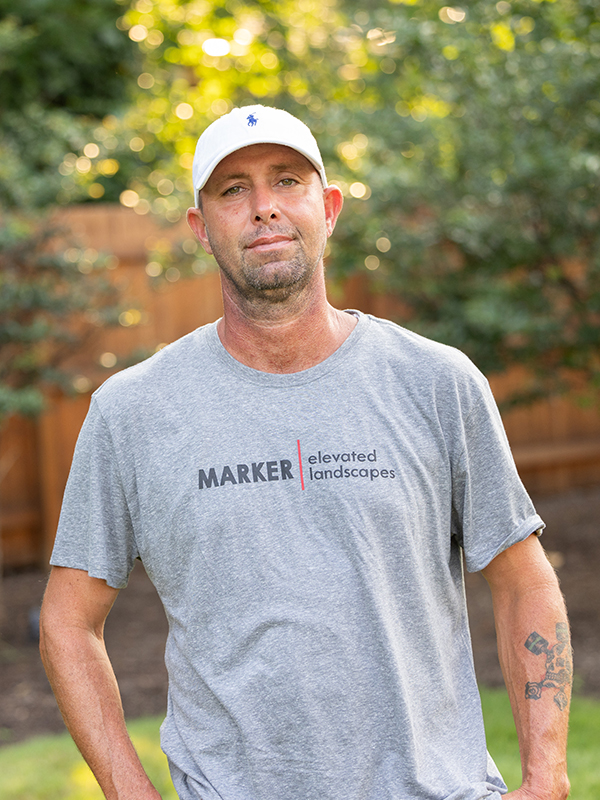 Tony Sorrentino of Marker Elevated Landscapes on a residential landscape project