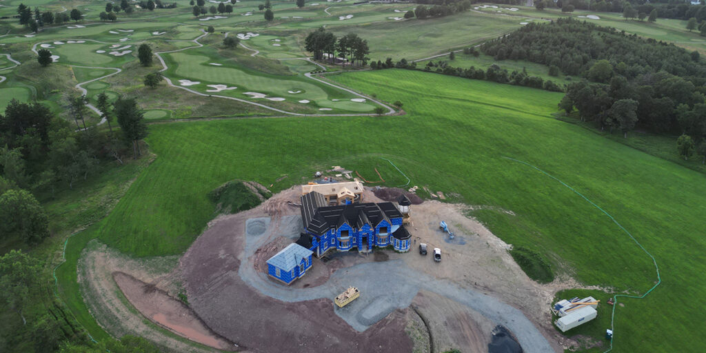 Aerial drone photograph used for landscape design site analysis